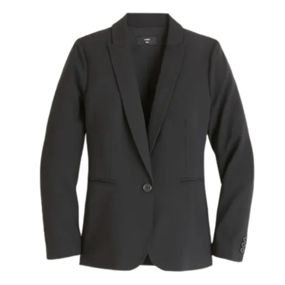 Nwt Jcrew Parke Blazer Jacket Womens 0 Black Italian Stretch Wool J5383 Coat New